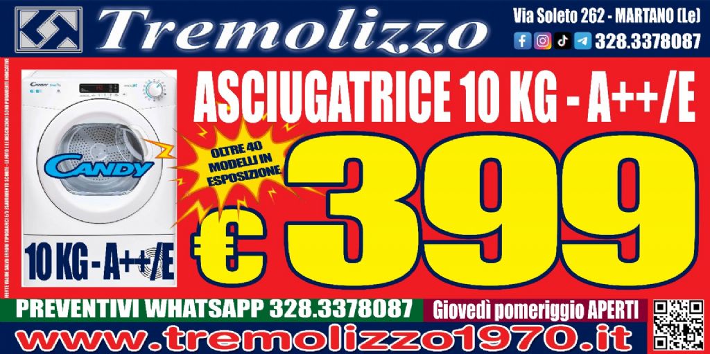 ASCIUGATRICE CANDY 10KG A++